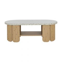 NELDA MDF Coffee Table Natural Wood W110xD50xH38.5 Cm