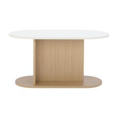 Mia Coffee Table 80Cm (Oval) White Oak