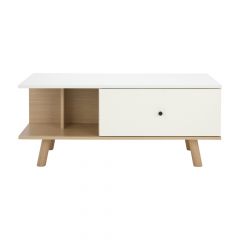 Bàn Cà Phê Gỗ Công Nghiệp MARIA Màu Trắng W80xD50xH42.2Cm