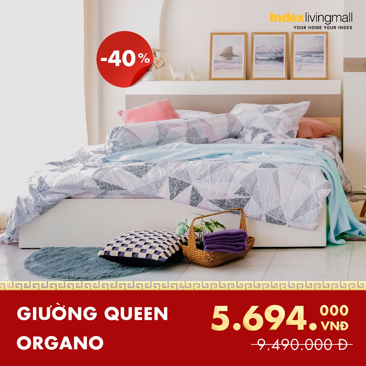 Sale Tết 20% cho giường ngủ King Organno